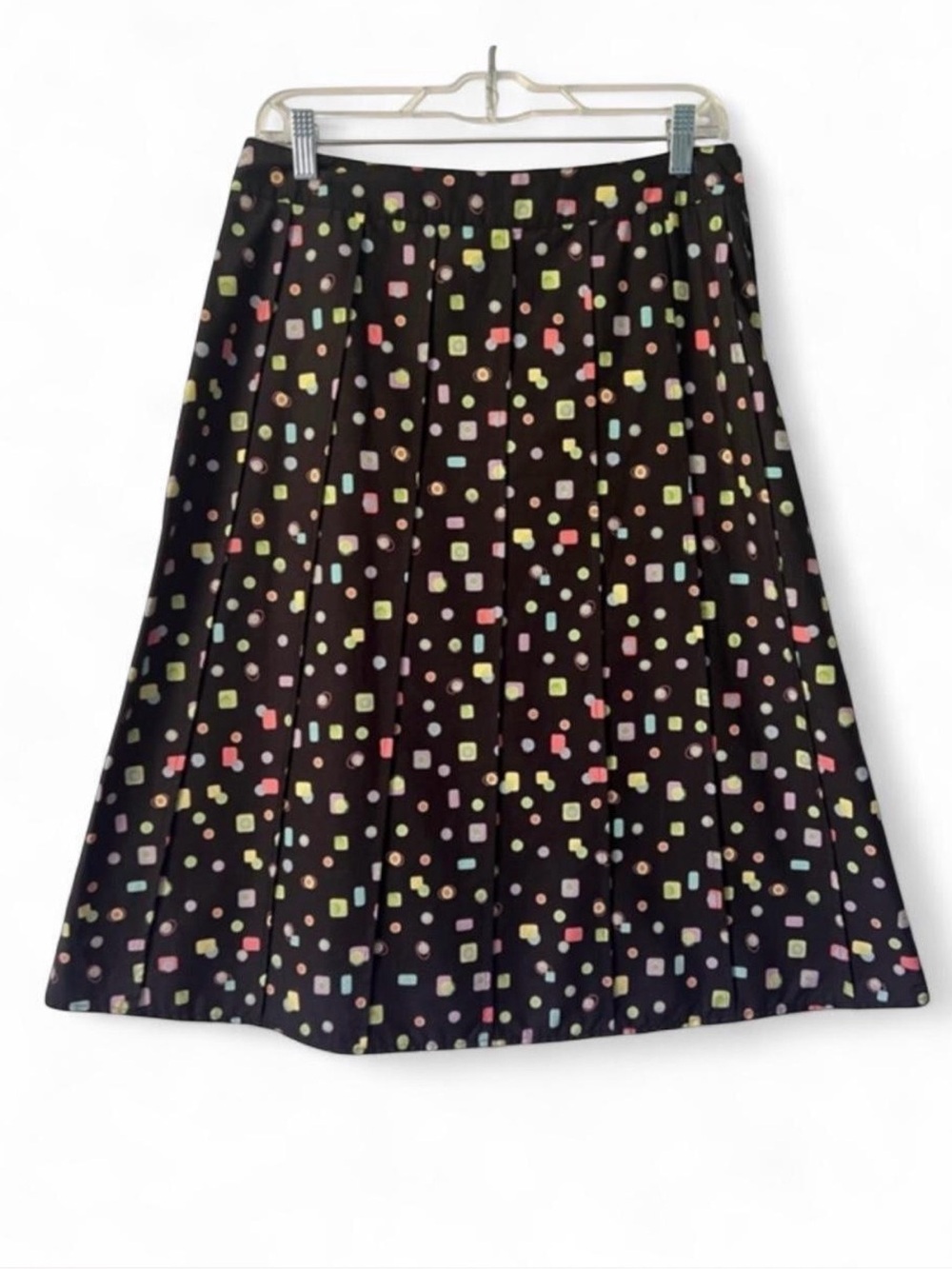 VTG Christopher & Banks Cotton Confetti Print Midi Skirt 10 (W32) Whimsigoth Y2K